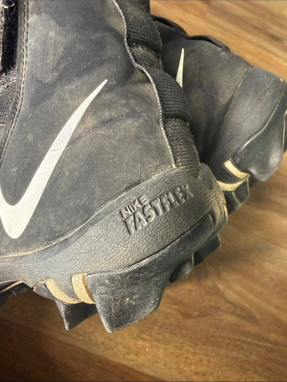 Nike Force Kids Black and White Velcro Cleats